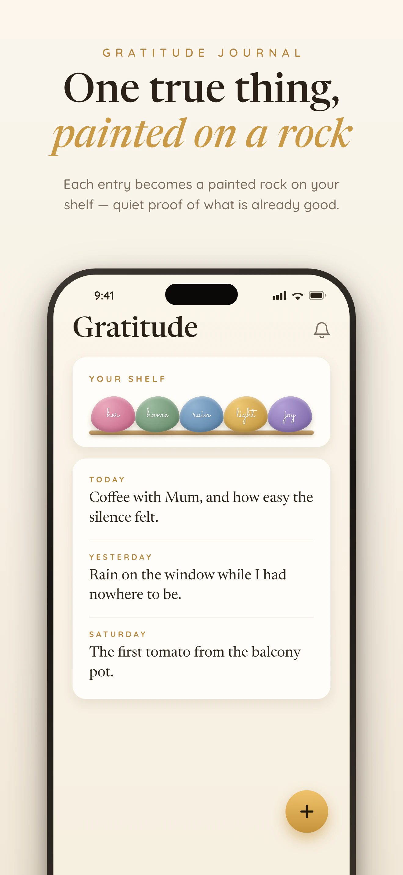 Shyne manifestation journal app — gratitude entries alongside the 369 method practice